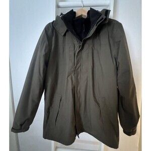 Eddie Bauer Weather EDGE 3 in 1 Parka Jacket Men's M Brown Black Hood Waterproof